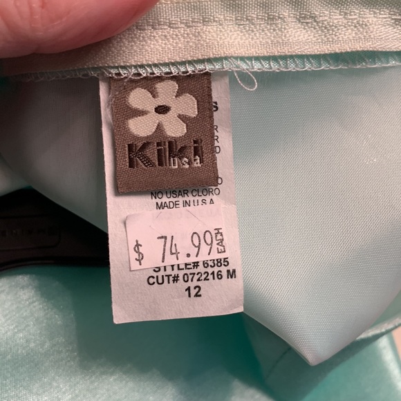 NWOT-Girls Kiki Teal Tea Length Special Occasion Dress - Picture 10 of 11